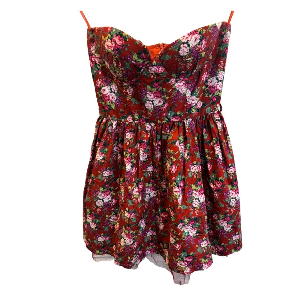 Sans Souci Red Sweetheart Neckline Strapless Mini Dress Size Small NWOT